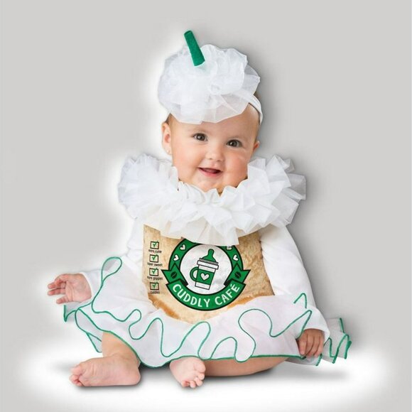 InCharacter Kids Cappuccino Cup Coffee Halloween Costume Dress Onesie Tutu - Picture 1 of 9